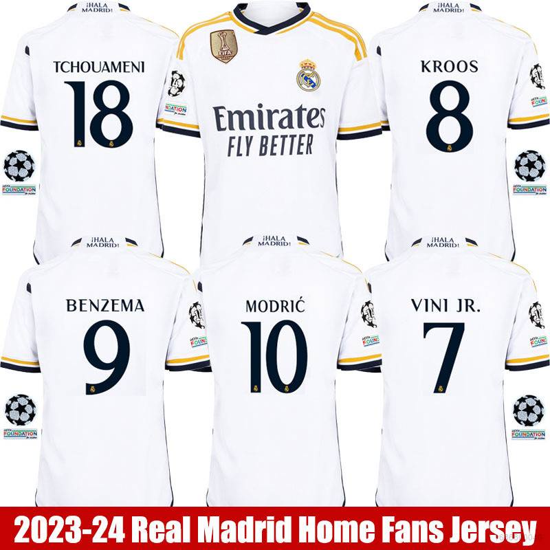 YP2 2023-2024 Home Jersey Benzema ViniJR Modric Kroos Tchouameni ...