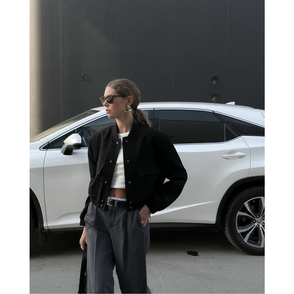 ZARA pilot coat baseball uniform jacket loose leisure pocket high sense