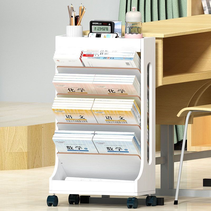Movable Bookshelf Shelf Bookcase Book Storage Organization Floor Simple ...