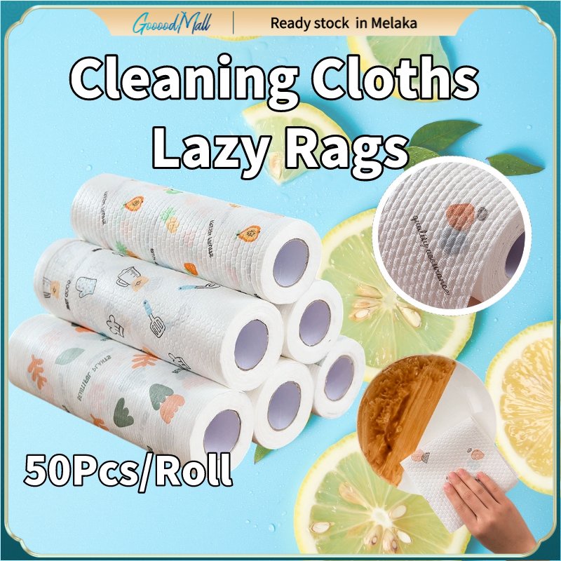 Roll Cleaning Cloths Lazy Rag Tisu Dapur Kain Dapur Dry Washable ...