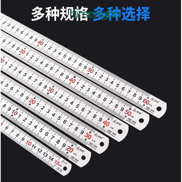 15/30/50/60cm 1m Steel Ruler Stainless steel Thickened ruler 钢尺 ...