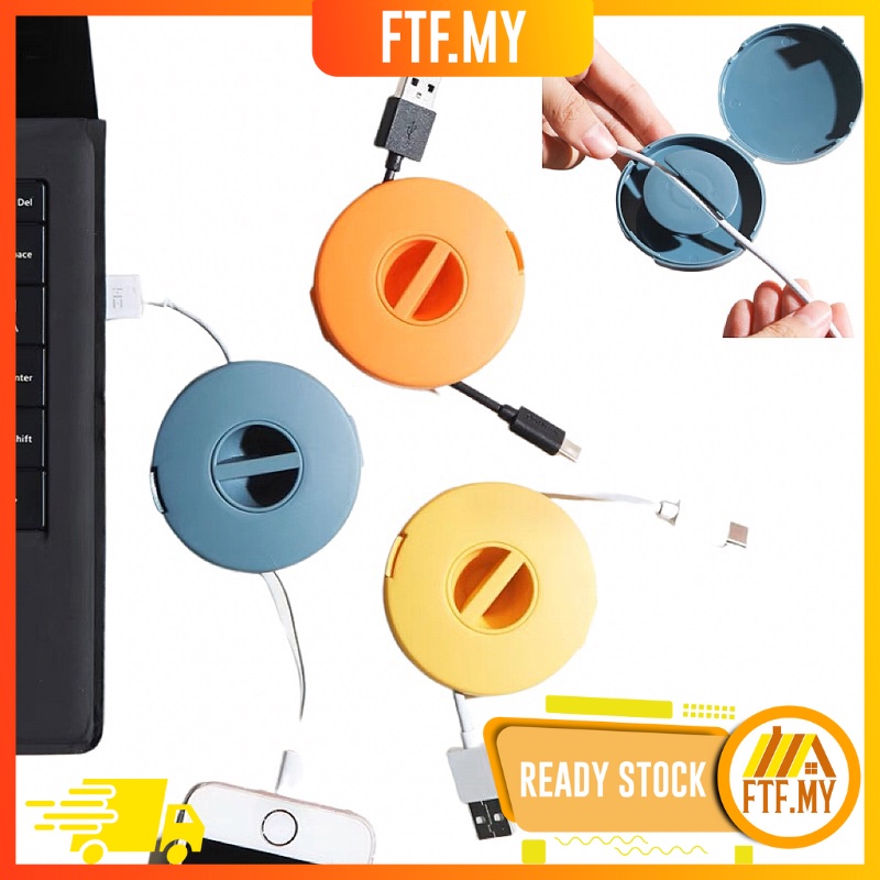 Rotatable Earphone Winder Cable Charger Wire Storage Box USB Cord ...