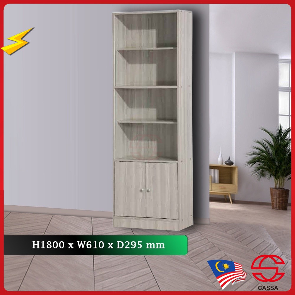 Cassa charlie single file cabinet with glass multipurpose cabinet