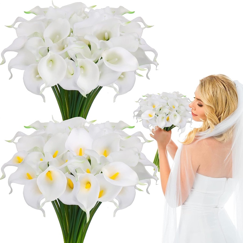 10pcs Artificial Flowers Fake Calla Lily Flowers Real Touch Calla Lily