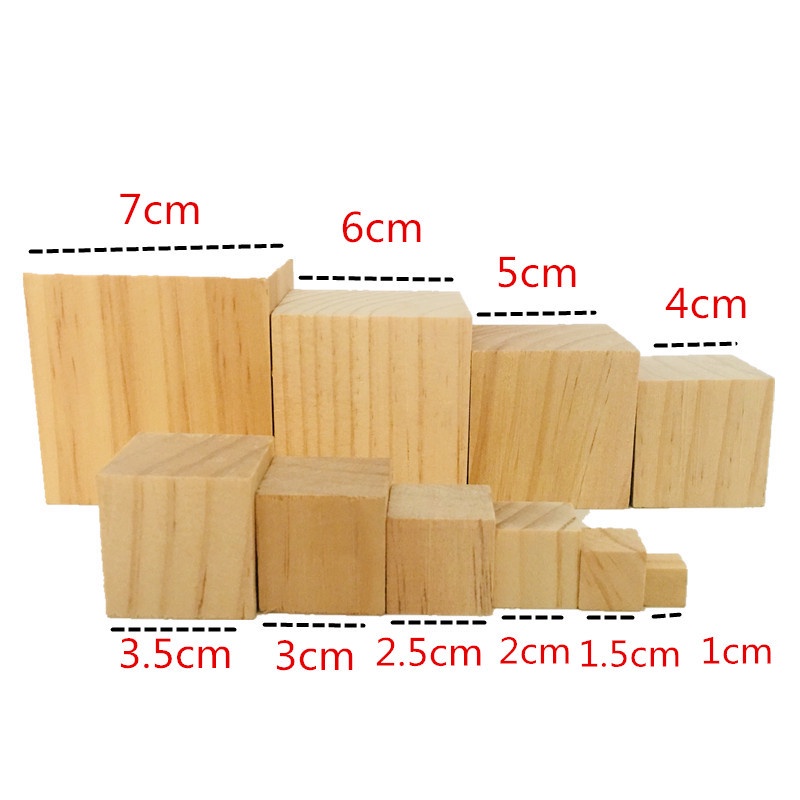 Rough wooden cube solid wood cube mini DIY production wedding Christmas party Shopee Malaysia
