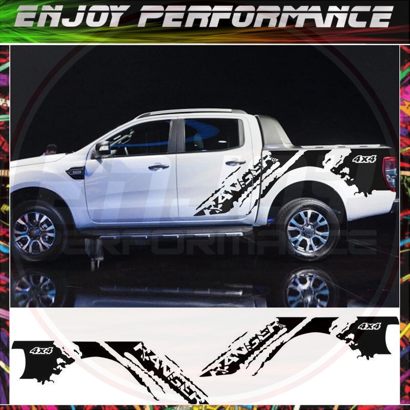 4X4 Off Road Stripes Both Side Car Rear Tail Decor Vinyl Decals Pickup ...