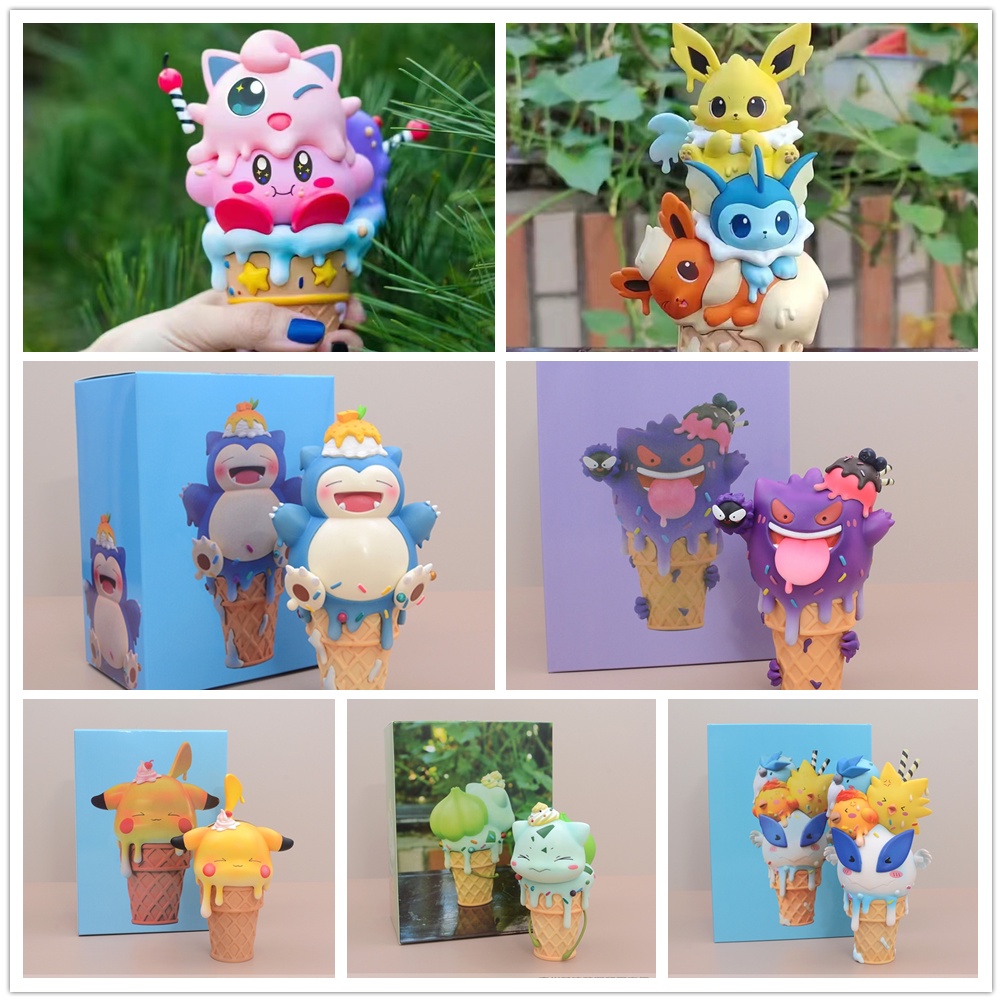 Pokemon Action Figure Bulbasaur Psyduck Snorlax Pikachu Ice-cream ...