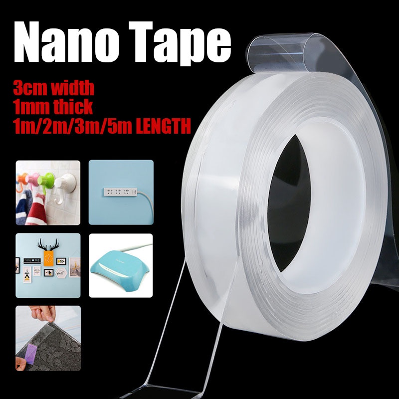 Nano Tape Transparent Multifunctional Double-Sided Tape Washable ...
