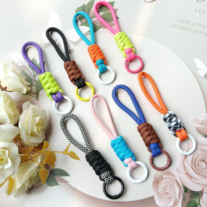 Color Matching Knotted Mobile Phone Lanyard Creative Short Braided ...