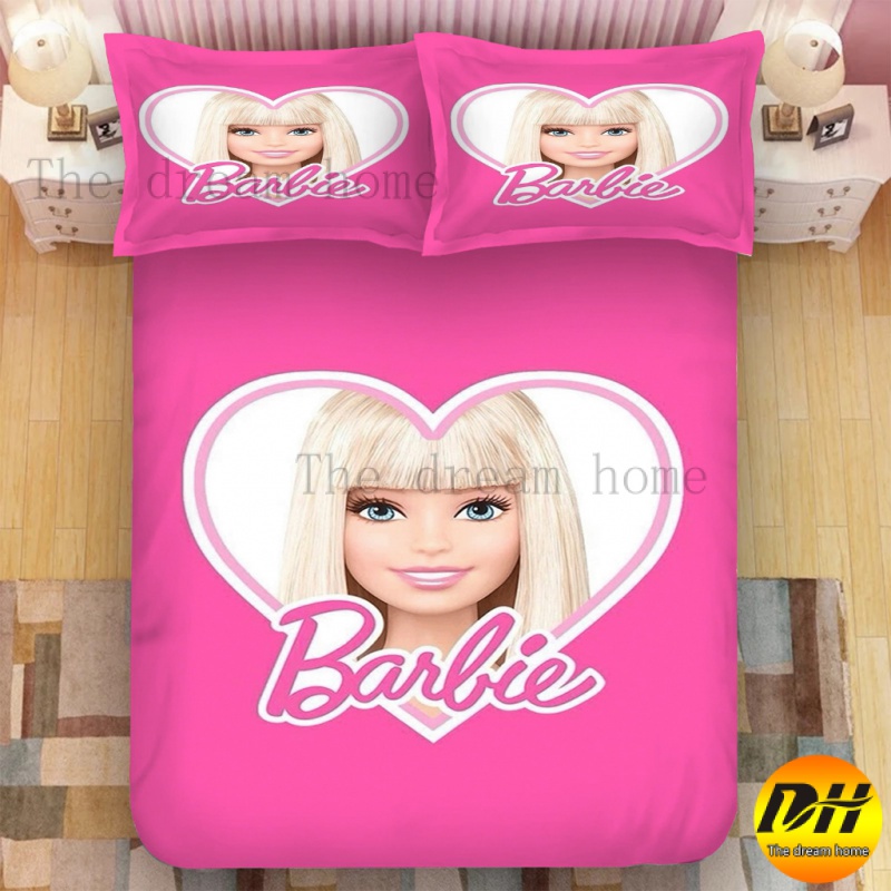 barbie fitted Bedsheet barbie the movie pillowcase 3D printed Bed set Single/Super single/queen