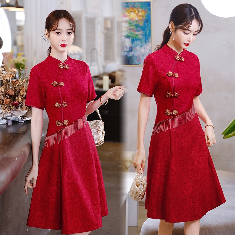 2025 Vietnam Traditional Dress Aodai Chinese Fairy Qipao National Flower Print Improved Cheongsam Oriental Folk A-Line Dress
