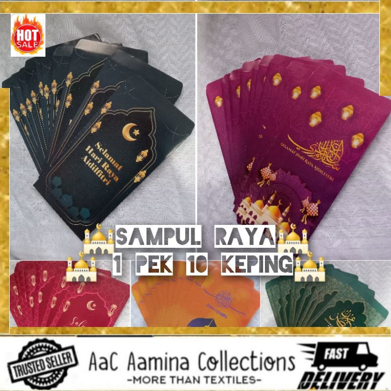 *ATH* [RAYA 2024] MURAH 10pcs ANGPOW RAYA Sampul Hijau Besar / Sampul ...