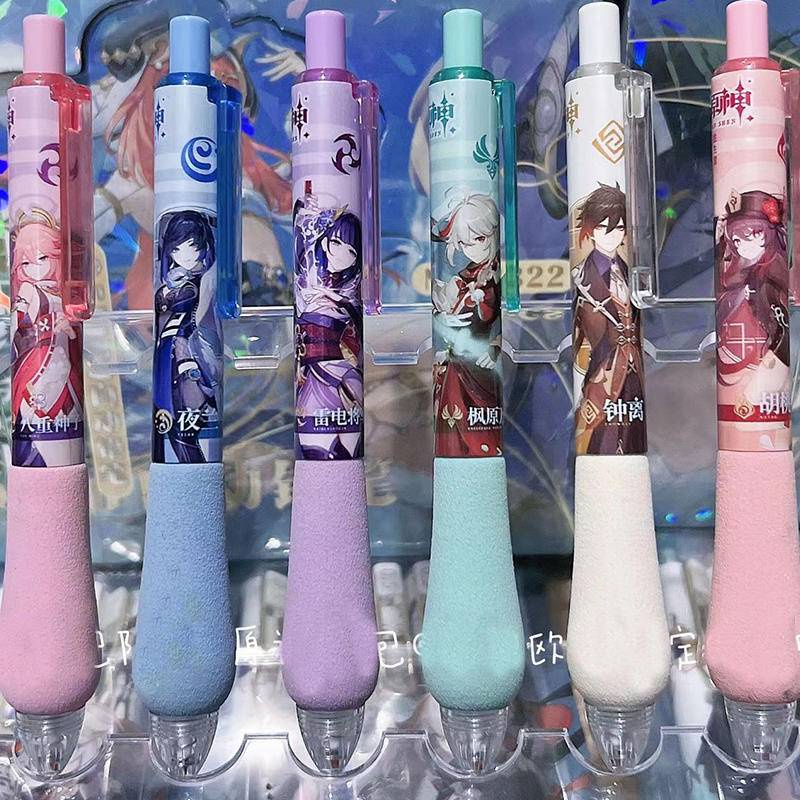 1pcs Game Genshin Impact Soft Touch Gel Pens Silicone Grip Durable ...