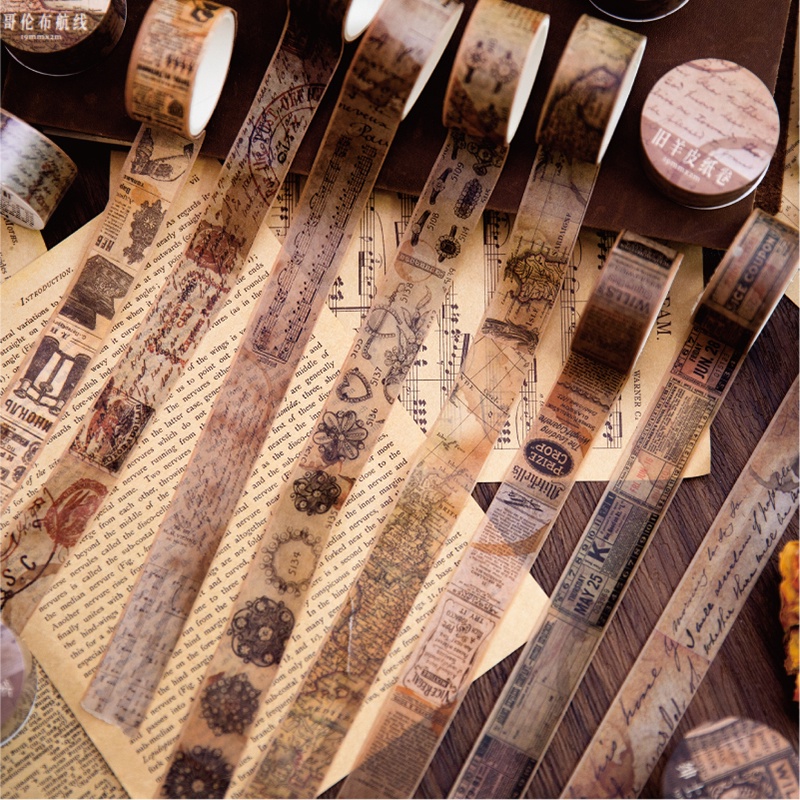 Journamm 18.5mm*2m Retro Washi Tapes for Junk Journal DIY Scrapbooking ...