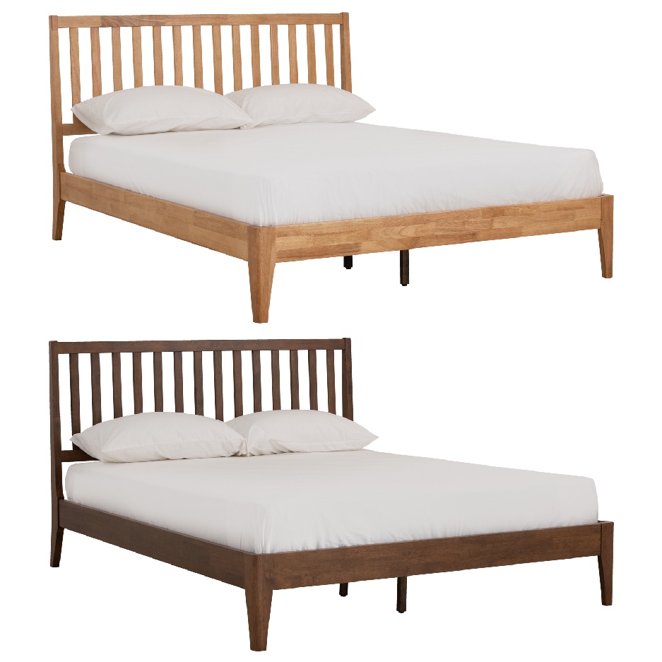 CLAUDIA Solid Wood Queen Bed Frame Queen Size Bed Frame Katil Queen ...