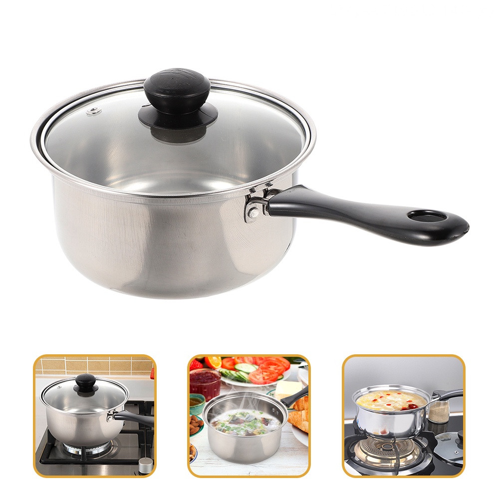 Mini Stove Babish Cookware Sauce Pan Pot Cooking Single Handle Small Milk Kitchen Stainless