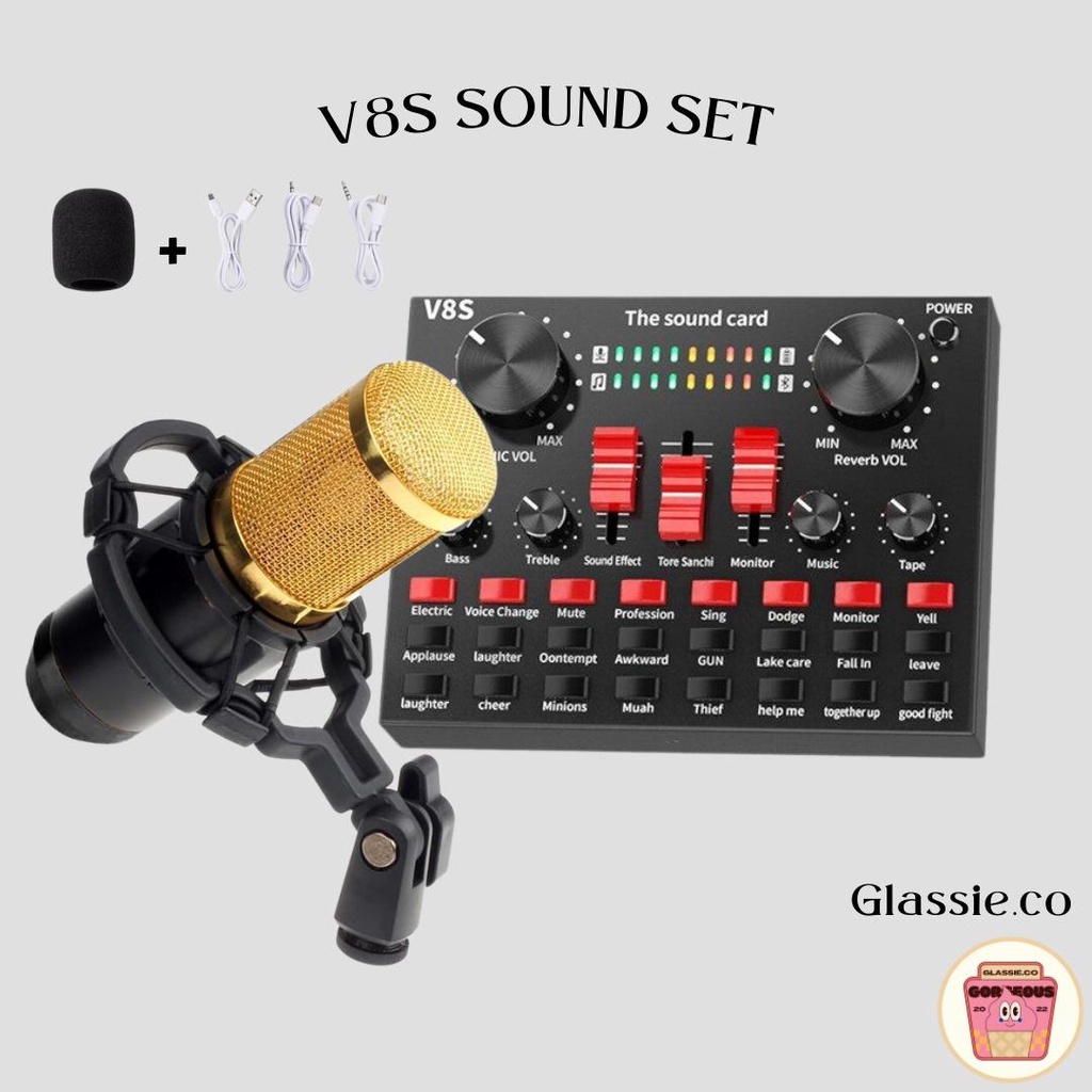 Professional Live Sound Card External Voice Changer Audio Mixer Kit