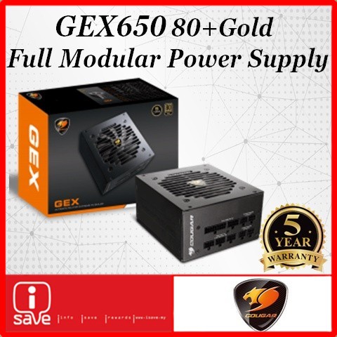 COUGAR GEX650 80+ Gold Full Modular Power Supply | Shopee Malaysia