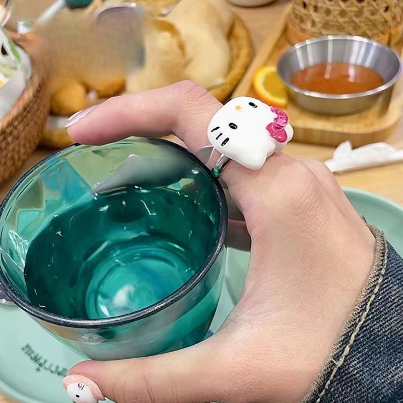 New Cartoon Cute Cat Ring for Girls New Opening Sweet Resin Adjustable ...