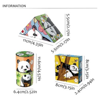 SHANLIN 3D Changeable Cube Puzzle, Rubix Cube Panda Folding Infinite ...