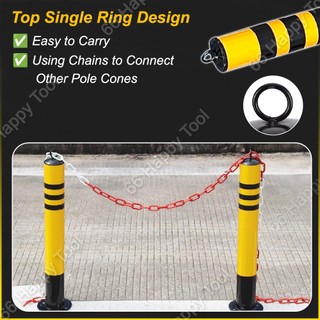 (30Inch) H/D Metal Safety Bollard Pole Cone Detachable FOC Key Lock ...