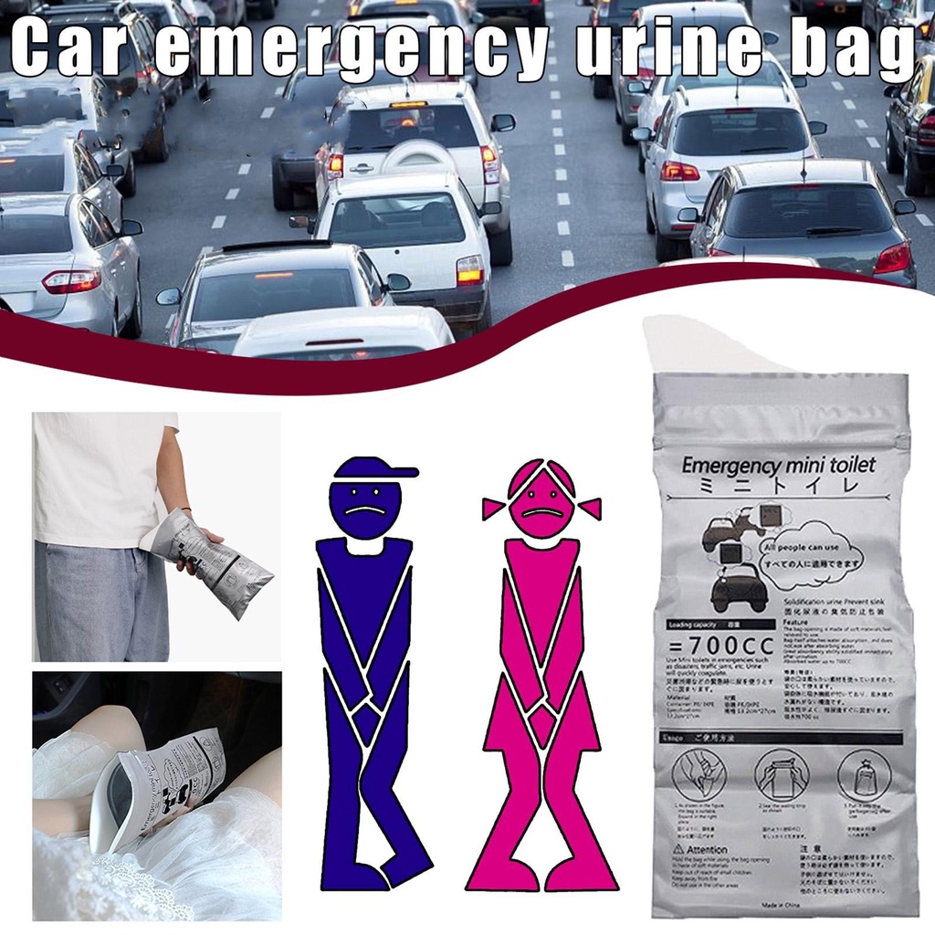 700ML Car Toilet Selfdriving Car Emergency Urine Bag Travel Disposable
