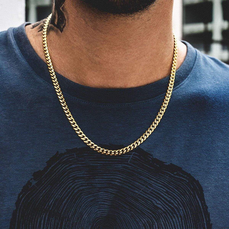 Width 3/5/7/9MM Hip Hop Cuban Link Stainless Steel Chains Necklace for ...