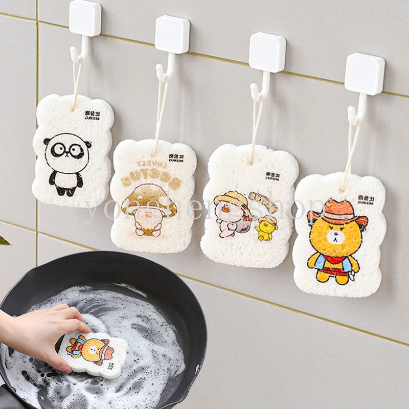 Cute Dish Sponges 6 Pack Compressed Wood Pulp Sponges - Cute Food ...