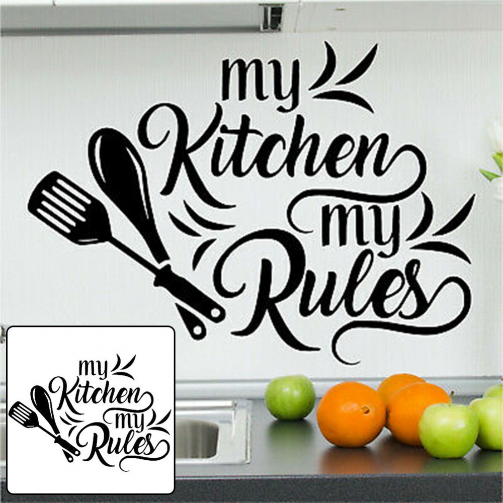 Wall Sticker Kichen Wall Decoration Black For Door Tiles Window Quotes ...