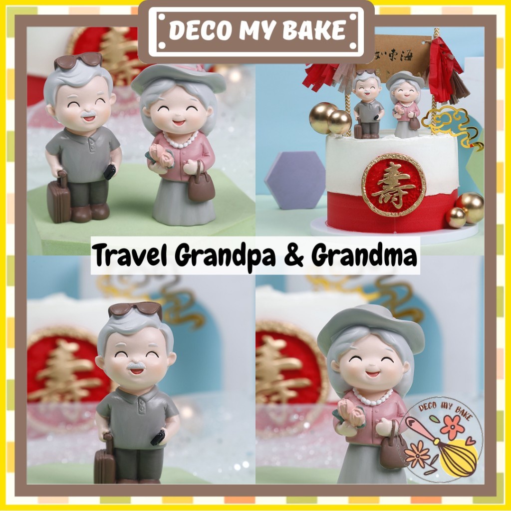 DMB Longevity Grandpa Grandma Cake Topper Birthday Cake Decoration ...