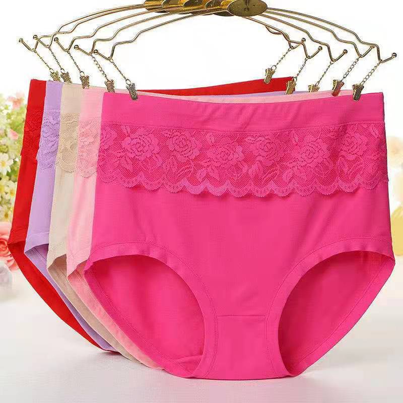 40100kg】5PCS】READY STOCK big size 3xl high waist panties women cotton