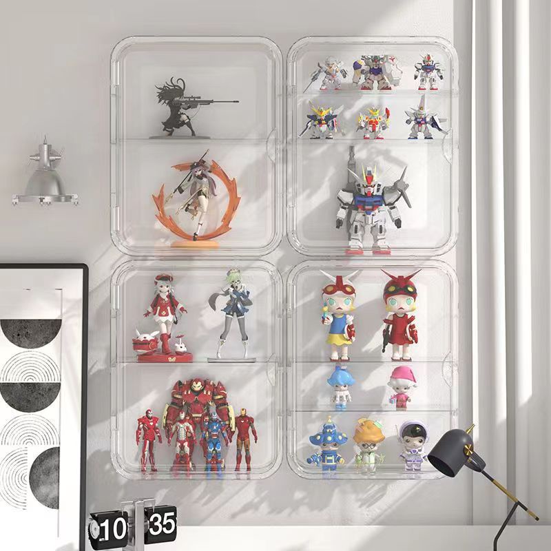 Transparent plastic storage display rack wall hanging display
