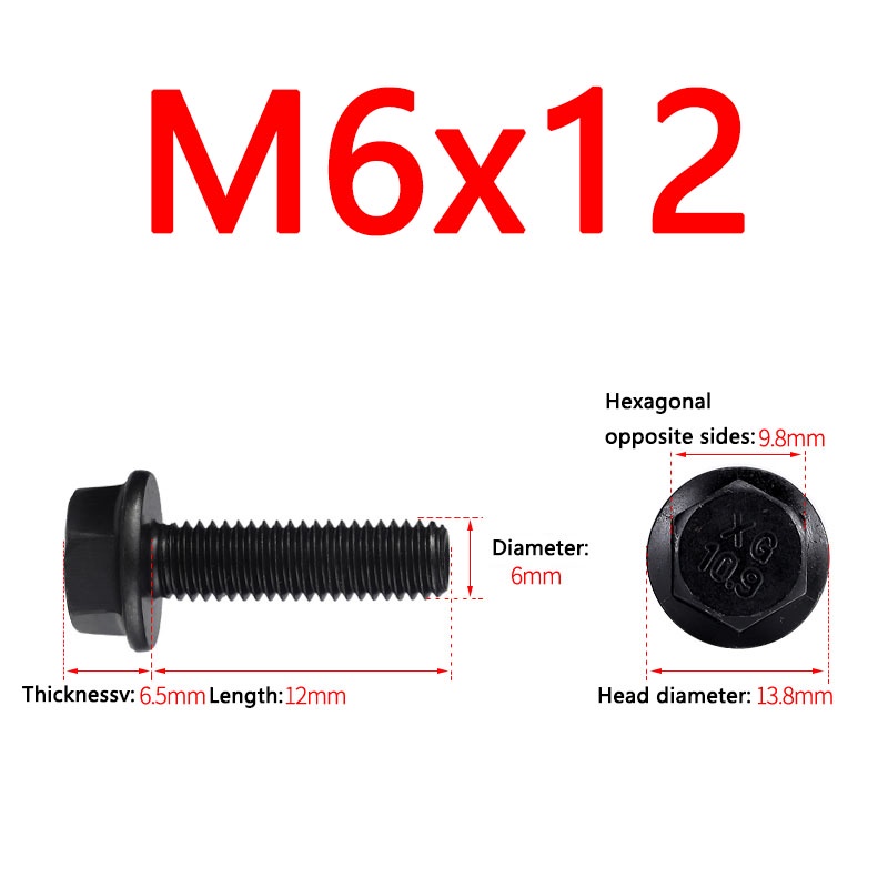 Grade 10.9 JS Hex Flange Bolts Frame Cap Screws Znc Class M6 M8 M10 J