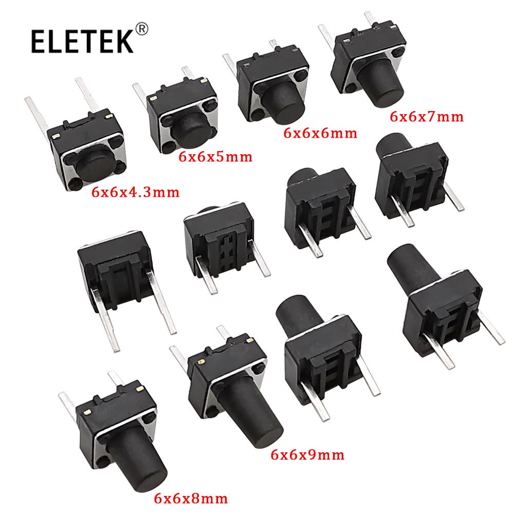 20Pcs Micro Tactile Switch Momentary Tact DIP Switch 2Pin 6 X 6mm Micro ...