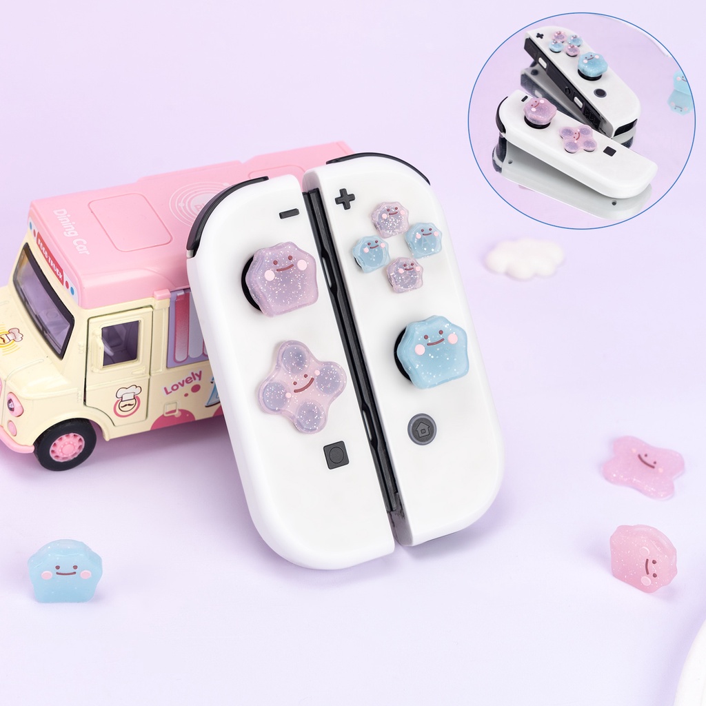 Nintendo Switch Button Caps Silicone Thumb Grips Set, ABXY Key Buttons