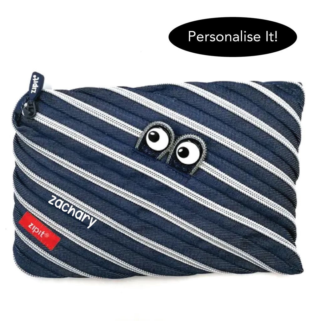 Zipit Jeans Monster Jumbo Pouch - Jeans With Silver | Shopee Malaysia