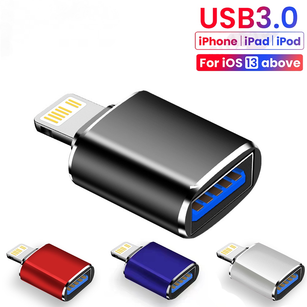 USB 3.0 OTG Adapter For iPhone 13 Pro iPad Adapter Udisk Data