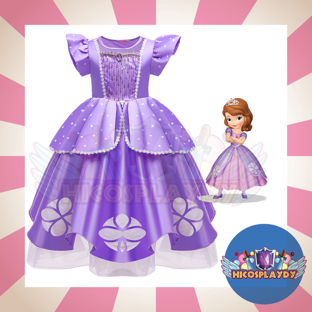 open lace back dress Princess Sofia Dress Sofia Cosplay Costume Adult Girls  CoserZ