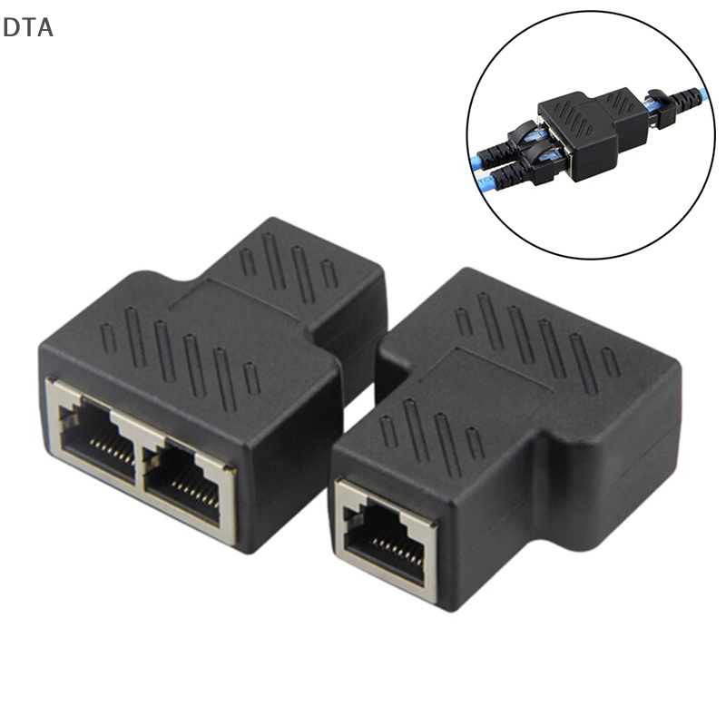 DTA 1 to 2 LAN ethernet Network Cable RJ45 Splitter Plug Adapter ...