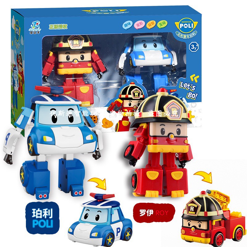 6pcs Poli Deformation Transformer Car Robot Car Toys Police Car Robot Toys  For Kids Toy Car Baby Toys