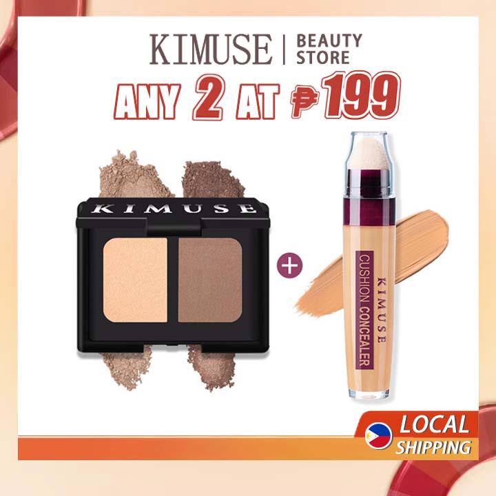 KIMUSE Makeup Set 2 in 1 Highlight Contour Powder + Cushion Concealer Long Lasting Waterproof