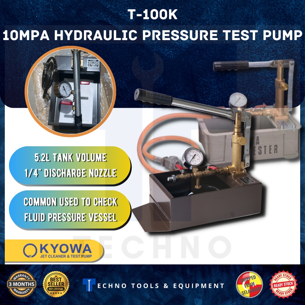 KYOWA T50KP / T100K Hydraulic Pressure Hand Test Pump (Made in Japan