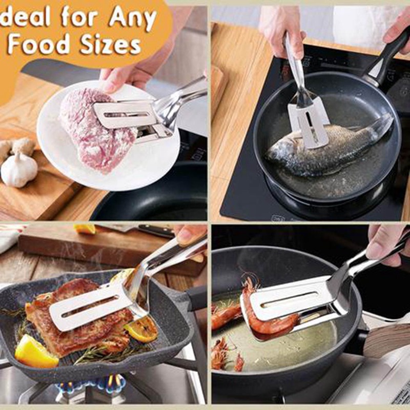 Cutadorns Premium Stainless Steel Gripper Bread Clip/Fried Steak Clamp