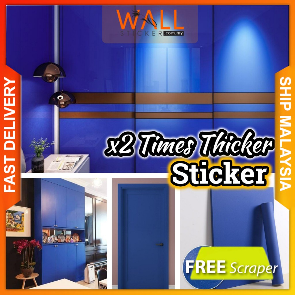Dark Blue Matte Furniture Refurbished New Skin Kitchen Cabinet Matte ...