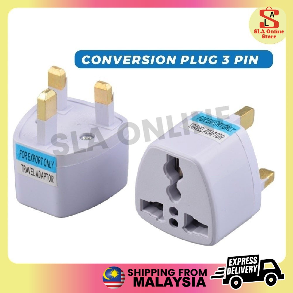 3Pin Universal Adapter Plug Head UK 3 Pin Malaysia China Plug Socket