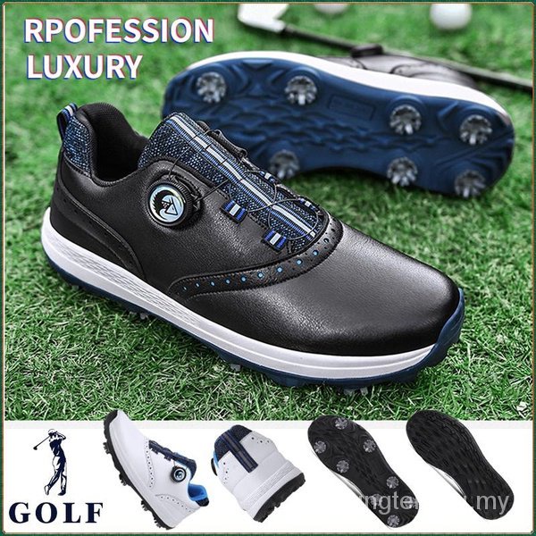 New Luxury Golf Shoes Spikes Genuine Leather Professional Spikeless