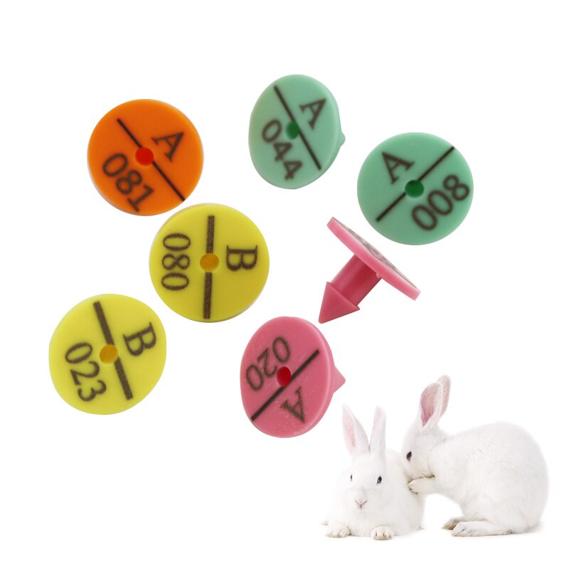 【Ready stock】100Pcs Rabbit Ear Tag Plastic Antishedding with The Words