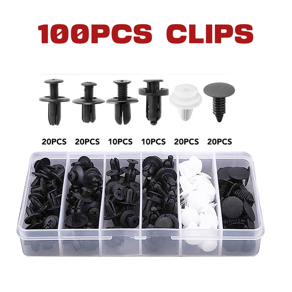 100pcs Klip Bumper Kereta Hood Daun Pisang Door Panel Clip Car Pin