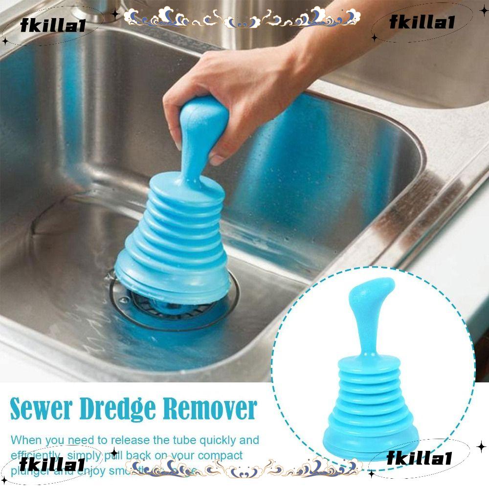 FKILA Bathroom Powerful Plunger, Manual Drain Unblock Drainage Plunger