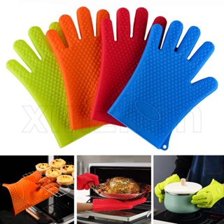 1PC Silicone Anti-scalding Oven Gloves Mitts Potholder Kitchen